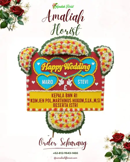 Papan Bunga Pernikahan Limun